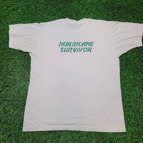 VTG 90s "Hurricane Survivor" Sage Software Promo T-Shirt Mens Large - Picture 6 of 11
